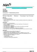 2023 AQA GCSE DRAMA 8261/W Component 1 Understanding Drama Question Paper  & Mark scheme (Merged) June 2023 [VERIFIED]