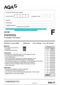2023 AQA GCSE STATISTICS 8382/1F Foundation Tier Paper 1 Question Paper & F Mark scheme (Merged) June 2023 [VERIFIED]