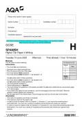2023 AQA GCSE SPANISH 8698/WH Paper 4 Writing Higher Tier Question Paper &  Mark scheme (Merged) June 2023 [VERIFIED]