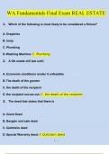 WA Fundamentals Final Exam REAL ESTATE  Questions and Answers &lpar;2024 &sol; 2025&rpar; &lpar;Verified Answers&rpar;