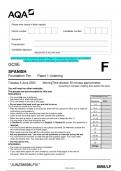 2023 AQA GCSE SPANISH 8698/LF Paper 1 Listening Foundation Tier Question Paper & Mark scheme (Merged) June 2023 [VERIFIED]
