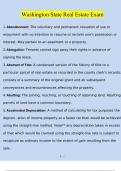 Washington State Real Estate Exam Questions and Answers &lpar;2024 &sol; 2025&rpar; &lpar;Verified Answers&rpar;