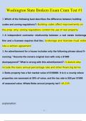 Washington State Brokers Exam Cram Test &num;1 Questions and Answers &lpar;2024 &sol; 2025&rpar; &lpar;Verified Answers&rpar;