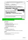 Pearson Edexcel Level 1/Level 2 GCSE (9–1) 2023 Physical Education COMPONENT 1: Fitness and Body Systems Question Paper and Mark Scheme Question Paper and Mark Scheme Merged