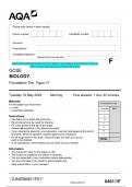 2023 AQA GCSE BIOLOGY 8461/1F Paper 1 Foundation Tier Question Paper & Mark scheme (Merged) June 2023 [VERIFIED]