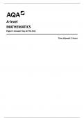 A-level MATHEMATICS Paper 3 Answer Key At The End