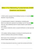 WGU C712 Marketing Fundamentals Questions and Answers 2024 / 2025 | 100% Verified Answers
