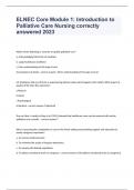ELNEC Core Module 1 Introduction to Palliative Care Nursing correctly answered 2023(UPDATED)