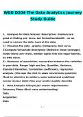 WGU D204 The Data Analytics Journey Study Guide Questions and Answers 2024 / 2025 | 100% Verified Answers