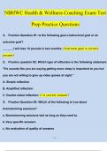 NBHWC Health & Wellness Coaching Exam Test Prep Practice Questions and Answers (2024 / 2025) (Verified Answers)