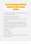 Final review questions IUPUI Yard anatomy with 100&percnt; complete Solutions