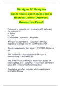 Michigan 7F Mosquito  Exam Finals Exam Questions &  Revised Correct Answers&period;  Guarantee Pass&excl;&excl;