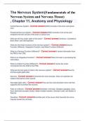 The Nervous System(Fundamentals of the Nervous System and Nervous Tissue) , Chapter 11, Anatomy and Physiology