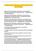 Fundamentals of Nursing&comma; Communication Test Latest Update