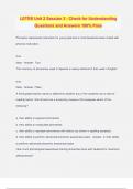 LETRS Unit 2 Session 3 - Check for Understanding Questions and Answers 100&percnt; Pass