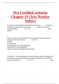 ISA Certified Arborist Chapter 15 (Tree Worker Safety)