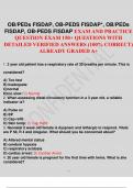 OB PEDS FISDAP, OB PEDS FISDAP, OB PEDS FISDAP EXAM AND PRACTICE QUESTION EXAM 150+ EXAM WITH DETAILED VERIFIED  ANSWERS (100% CORRECT) ALREADY  GRADED A+