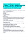 Neuro - Test Banks - Brunner & Suddarth’s Textbook of Medical-Surgical Nursing 14e Chapter 65 – 70 Exam Questions with Verified Answers