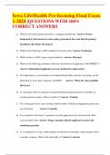 Iowa Life&sol;Health Pre-licensing Final Exam 1-2024 &vert;QUESTIONS WITH 100&percnt; CORRECT ANSWERS
