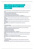 MED SURGE 4th EDITION EXAM QUESTIONS WITH COMPLETE SOLUTIONS