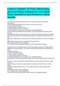 Lewis's Chapter 16 Fluid, Electrolyte, and Acid-Base Imbalances Test Bank Exam Questions and Answers Latest Update