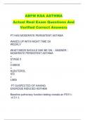 ABFM KSA ASTHMA Actual Real Exam Questions And  Verified Correct Answers