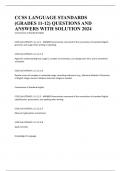 CCSS LANGUAGE STANDARDS &lpar;GRADES 11-12&rpar; QUESTIONS AND ANSWERS WITH SOLUTION 2024