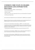 COMMON CORE STATE STANDARDS QUESTIONS AND ANSWERS WITH SOLUTION