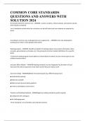 COMMON CORE STANDARDS QUESTIONS AND ANSWERS WITH SOLUTION 2024
