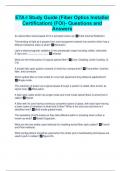 ETA-I Study Guide (Fiber Optics Installer Certification) (FOI)- Questions and Answers