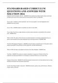 STANDARD-BASED CURRICULUM QUESTIONS AND ANSWERS WITH SOLUTION 2024