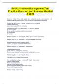 Publix Produce Management Test Practice Question and Answers Graded A 2024