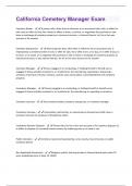California Cemetery Manager Exam  Questions And Answers&period;