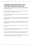 COMMON CORE QUESTIONS AND ANSWERS WITH SOLUTION 2024