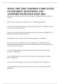 WHAT ARE THE COMMON CORE STATE STANDARDS&quest; QUESTIONS AND ANSWERS WITH SOLUTION 2024