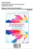 Test Bank: Fundamentals of Nursing: Active Learning for Collaborative Practice, 2nd Edition by Yoost - Chapters 1-42, 9780323508643 | Rationals Included