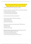 State food safety Practice exam, State Food Safety| Questions and Correct Answers