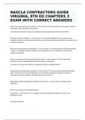 NASCLA CONTRACTORS GUIDE VIRGINIA, 8TH ED CHAPTERS 3 EXAM WITH CORRECT ANSWERS