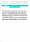 AQA A Level Physics Paper 3 Mark Scheme Section A Version 1.0 Final 2020