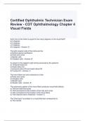 Certified Ophthalmic Technician Exam Review - COT Ophthalmology Chapter 4 Visual Fields Questions and Answers