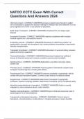 NATCO CCTC Exam With Correct Questions And Answers 2024