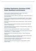 Ophthalmic Medical Assisting/JCHAPO COT/IJCAHPO COA  Exam Bundle
