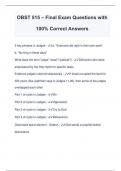 OBST 515 – Final Exam Questions with 100% Correct Answers
