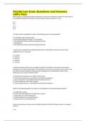 Florida Law Exam Questions and Answers 100&percnt; Pass