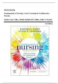 Test Bank for Fundamentals of Nursing: Active Learning for Collaborative Practice, 3rd Edition (Yoost, 2023) 9780323828093 Chapter 1-42