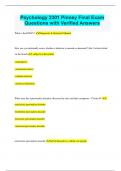 Psychology 2301 Bundled Exams Questions and Answers Multiple Versions &lpar;2024&sol;2025&rpar; &lpar;Complete&comma; Accurate&comma; and Verified&rpar;