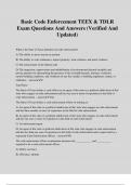 Basic Code Enforcement TEEX & TDLR Exam Questions And Answers &lpar;Verified And Updated&rpar;