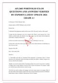 AFL2603 PORTFOLIO EXAM QUESTIONS AND ANSWERS VERIFIED BY EXPERTS LATEST UPDATE 2024 GRADE A&plus;