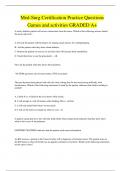 Med-Surg Certification Practice Questions  Games and activities GRADED A+