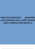 TMN3706 EXAM PACK        QUESTIONS AND ANSWERS 2024 LATEST UPDATE 100% VERIFIED AND RATED A+